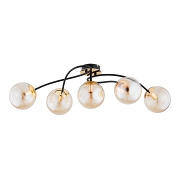 Virsapmetuma lustra GILIAN 5xE14/40W/230V melna/zelta