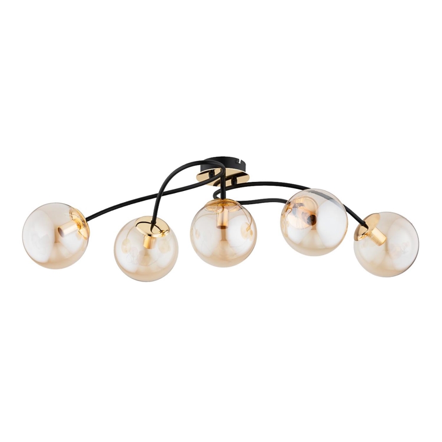 Virsapmetuma lustra GILIAN 5xE14/40W/230V melna/zelta