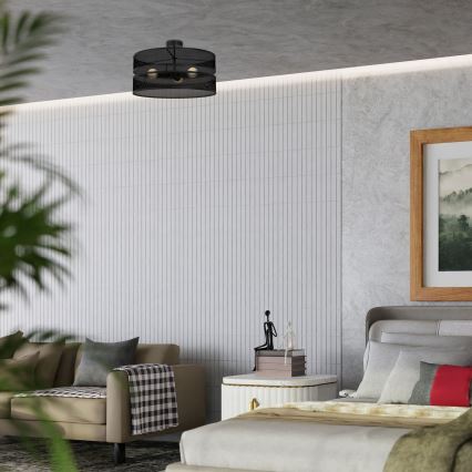 Virsapmetuma lustra GLUM 3xE27/60W/230V melna