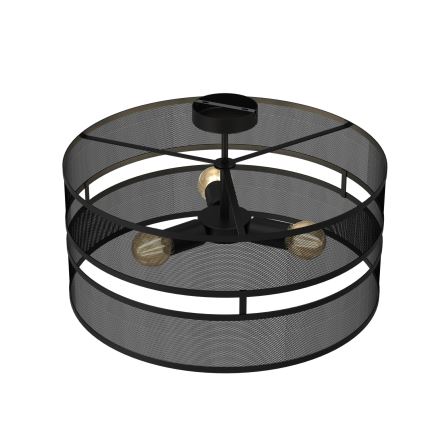 Virsapmetuma lustra GLUM 3xE27/60W/230V melna