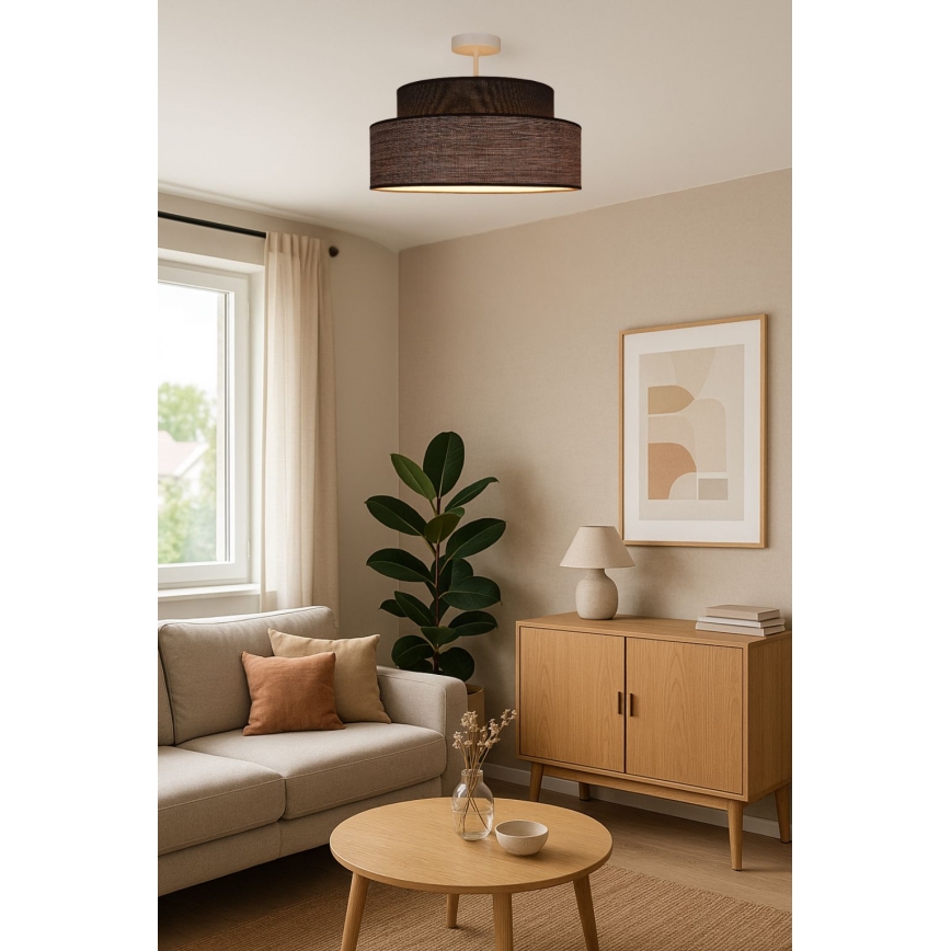 Virsapmetuma lustra GRACE 1xE27/60W/230V brūna/bēša
