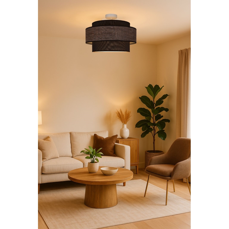 Virsapmetuma lustra GRACE 1xE27/60W/230V brūna/bēša