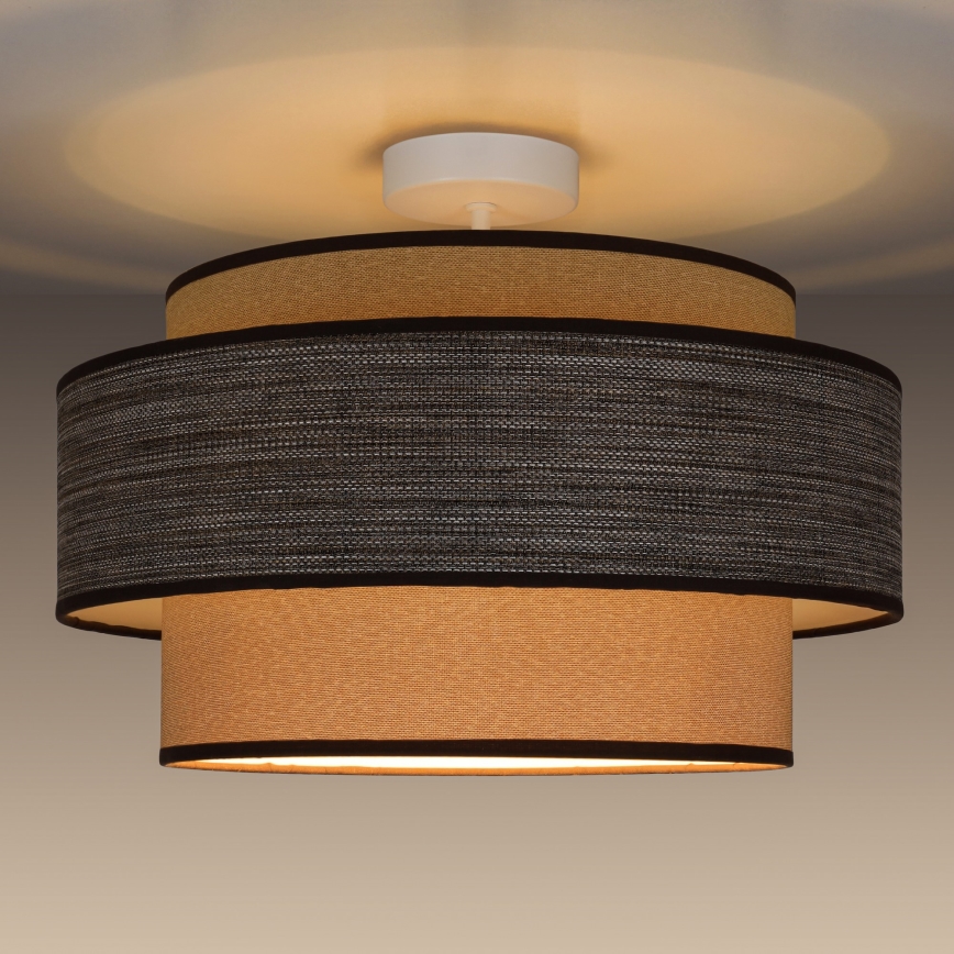 Virsapmetuma lustra GRACE 1xE27/60W/230V d. 40 cm krēmkrāsa/brūna