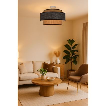 Virsapmetuma lustra GRACE 1xE27/60W/230V d. 40 cm krēmkrāsa/brūna