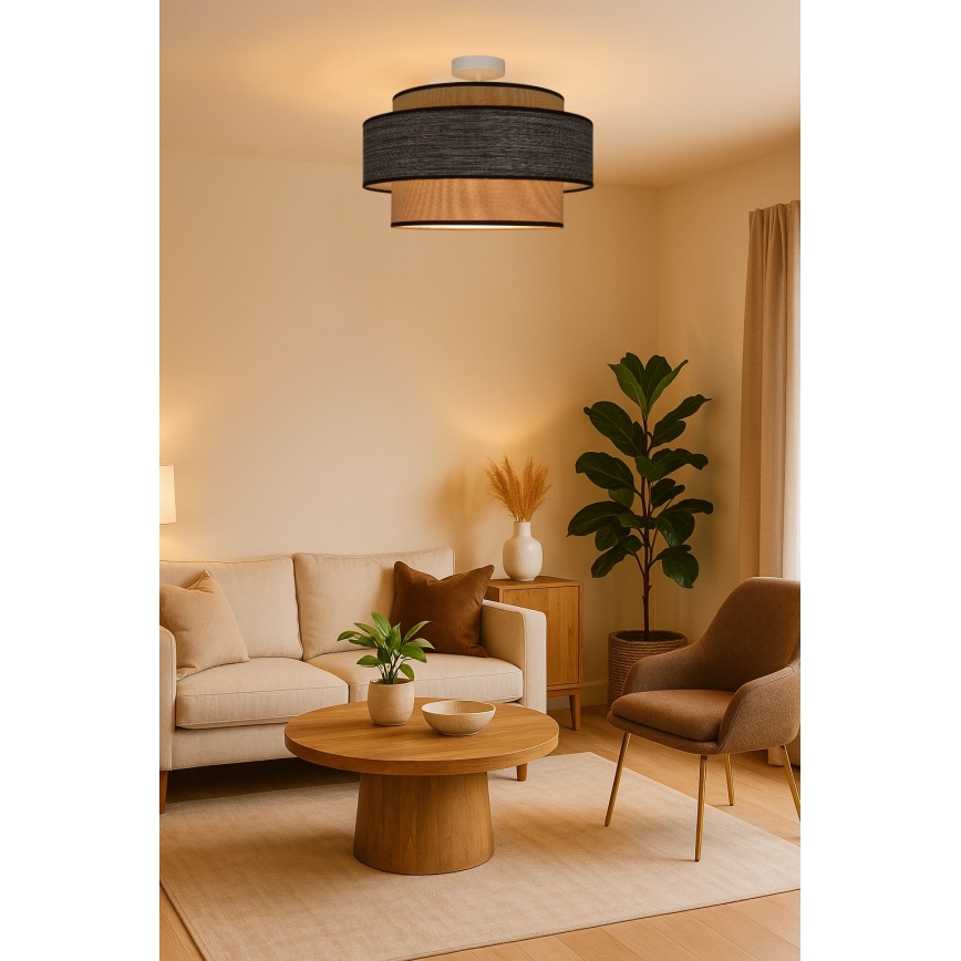 Virsapmetuma lustra GRACE 1xE27/60W/230V d. 40 cm krēmkrāsa/brūna