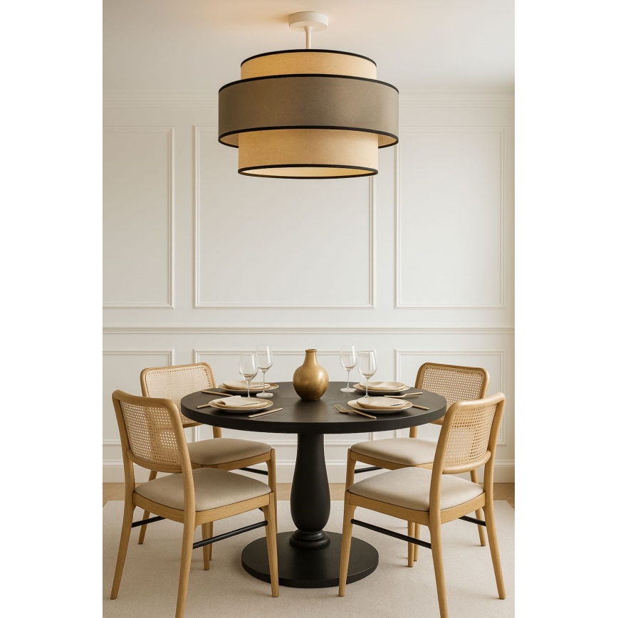 Virsapmetuma lustra GRACE 1xE27/60W/230V d. 40 cm krēmkrāsa/pelēka