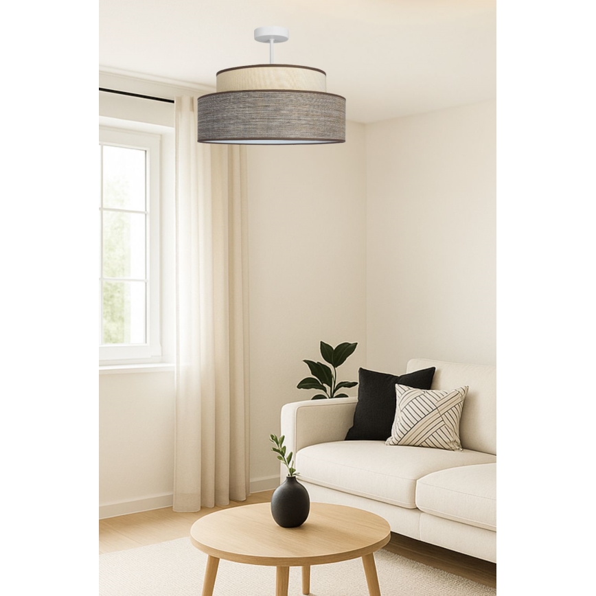 Virsapmetuma lustra GRACE 1xE27/60W/230V krēmkrāsa/brūna