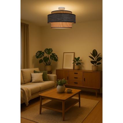 Virsapmetuma lustra GRACE 1xE27/60W/230V krēmkrāsa/brūna