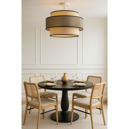 Virsapmetuma lustra GRACE 1xE27/60W/230V krēmkrāsa/pelēka