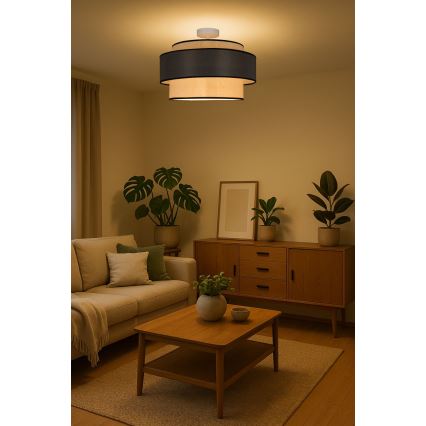 Virsapmetuma lustra GRACE 1xE27/60W/230V krēmkrāsa/pelēka