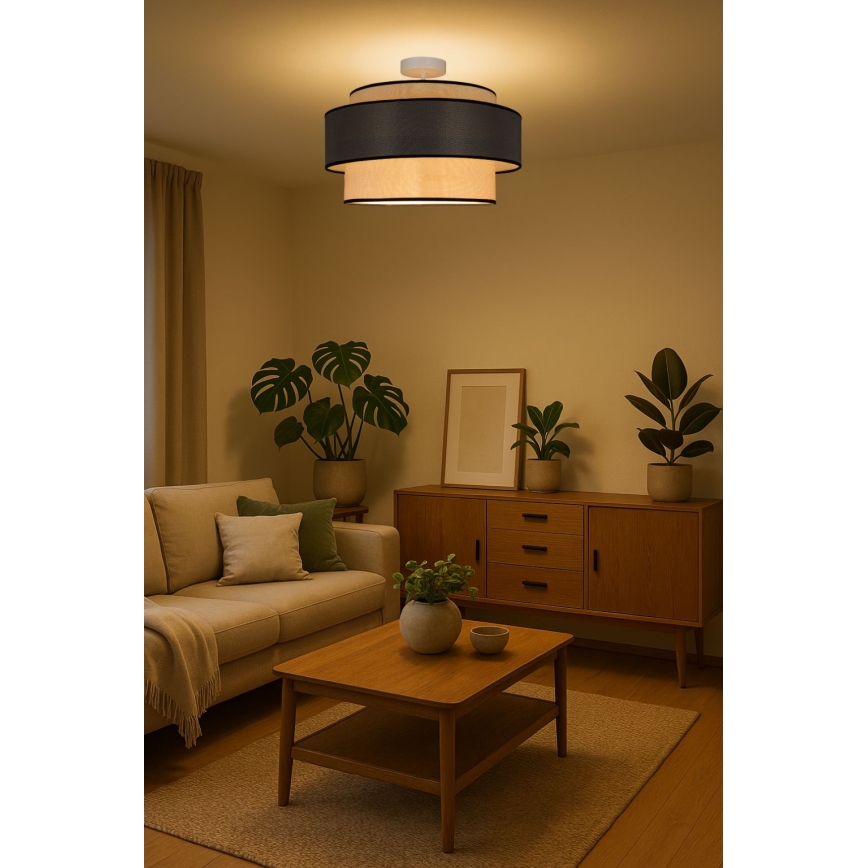 Virsapmetuma lustra GRACE 1xE27/60W/230V krēmkrāsa/pelēka