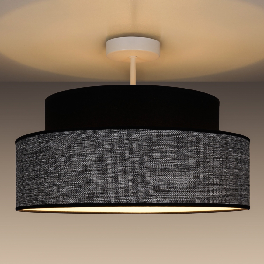Virsapmetuma lustra GRACE 1xE27/60W/230V melna/pelēka