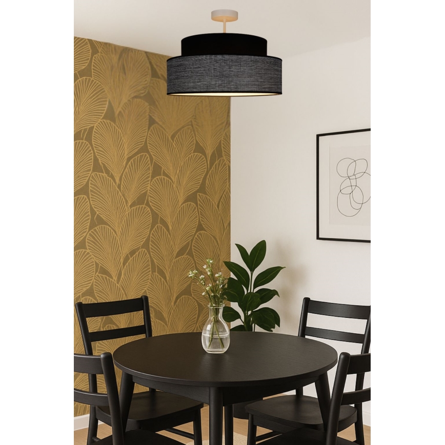 Virsapmetuma lustra GRACE 1xE27/60W/230V melna/pelēka
