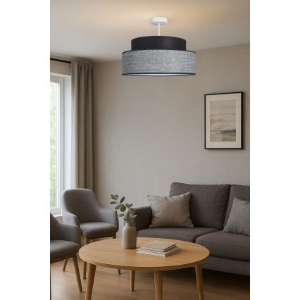 Virsapmetuma lustra GRACE 1xE27/60W/230V melna/pelēka