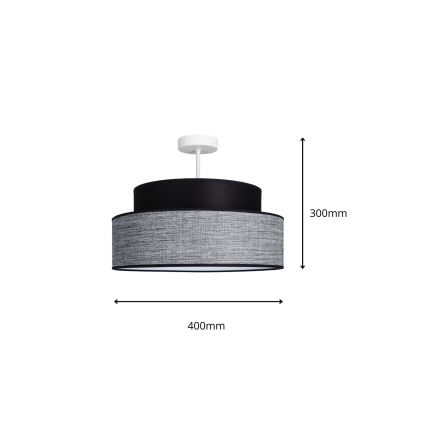 Virsapmetuma lustra GRACE 1xE27/60W/230V melna/pelēka