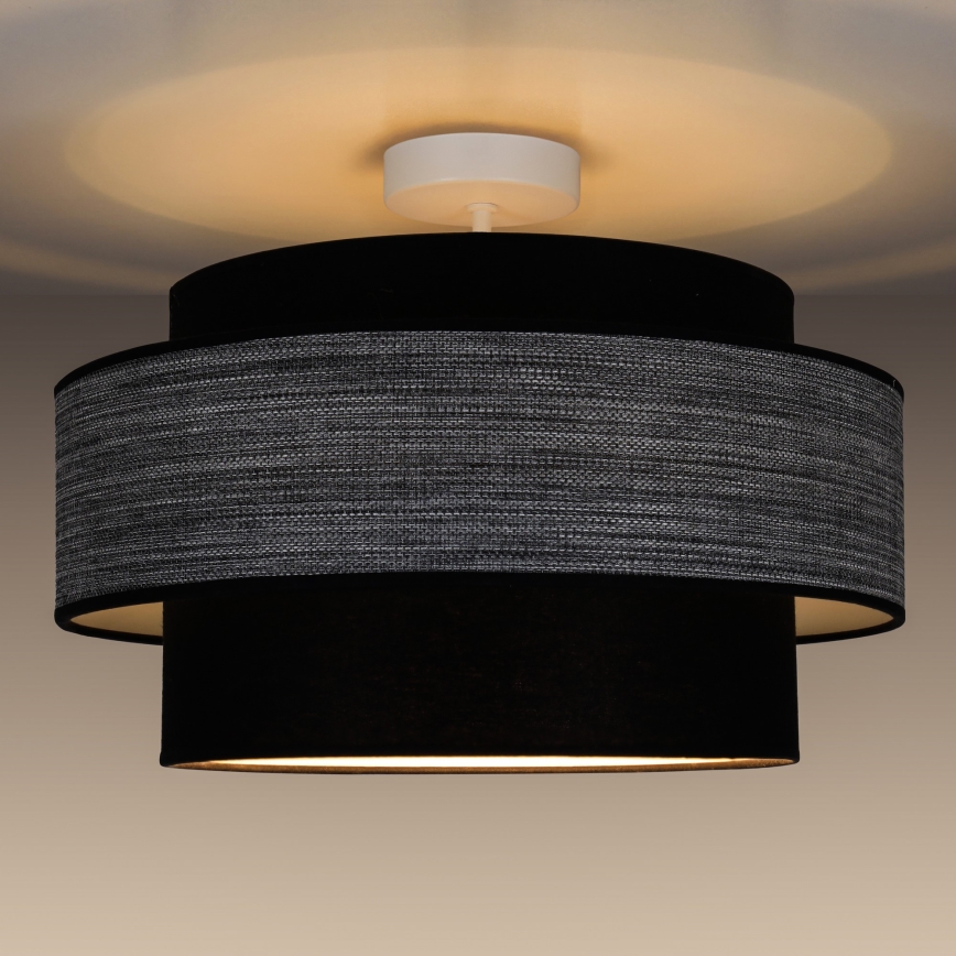Virsapmetuma lustra GRACE 1xE27/60W/230V melna/pelēka