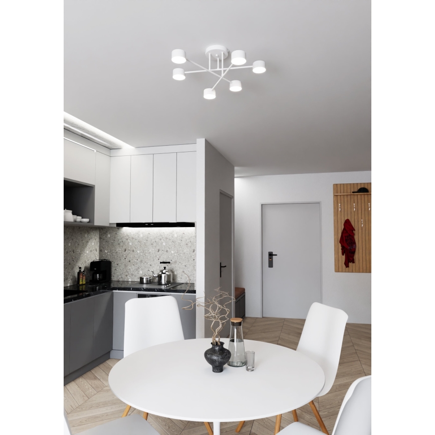 Virsapmetuma lustra HALO 6xGX53/8W/230V balta