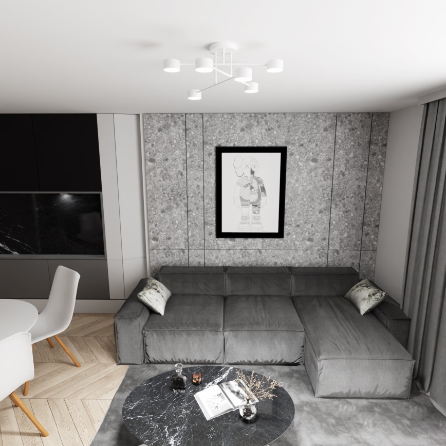 Virsapmetuma lustra HALO 6xGX53/8W/230V balta