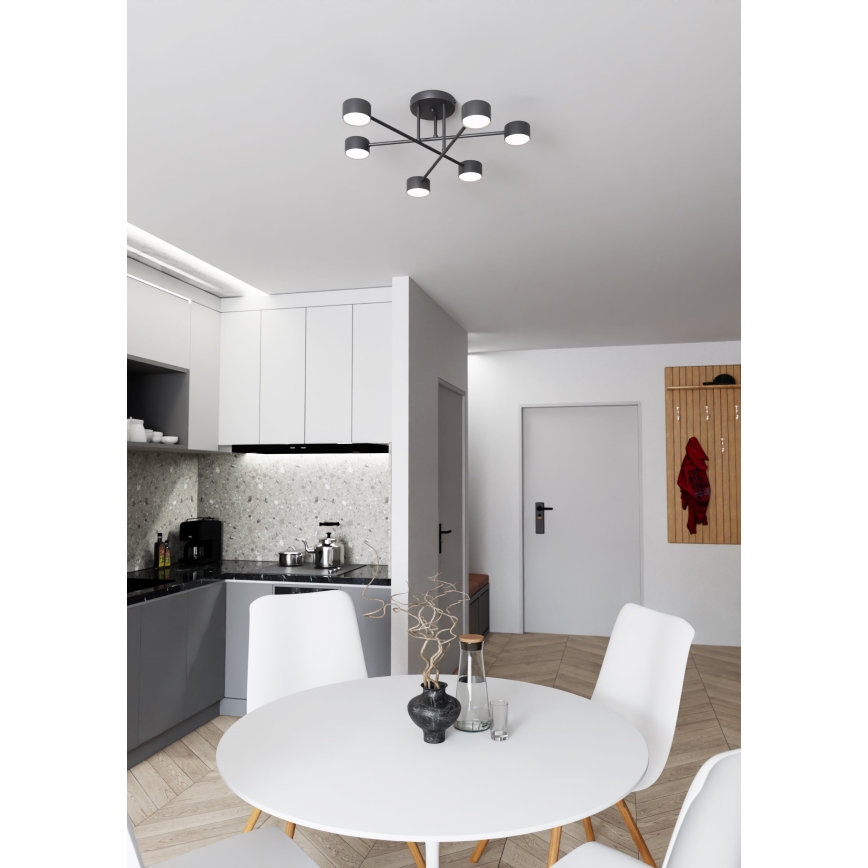 Virsapmetuma lustra HALO 6xGX53/8W/230V melna