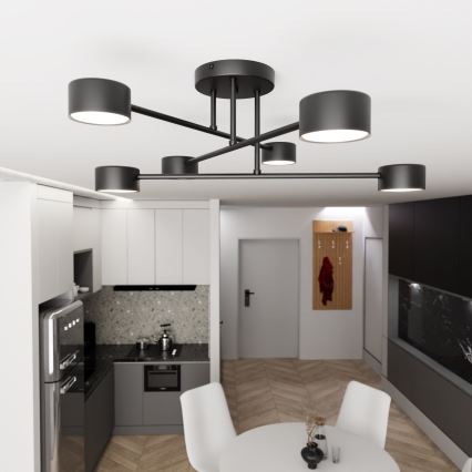 Virsapmetuma lustra HALO 6xGX53/8W/230V melna
