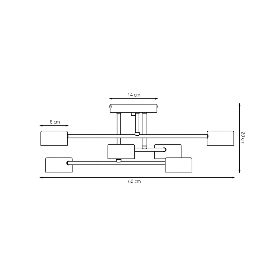 Virsapmetuma lustra HALO 6xGX53/8W/230V melna