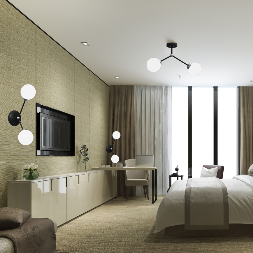 Virsapmetuma lustra JOY 2xE14/40W/230V melna/spīdīgs hroms