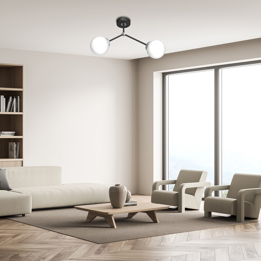 Virsapmetuma lustra JOY 2xE14/40W/230V melna/spīdīgs hroms