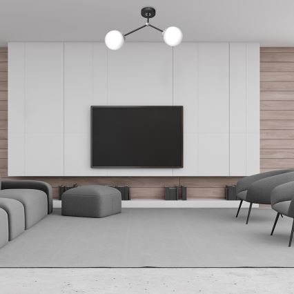 Virsapmetuma lustra JOY 2xE14/40W/230V melna/spīdīgs hroms