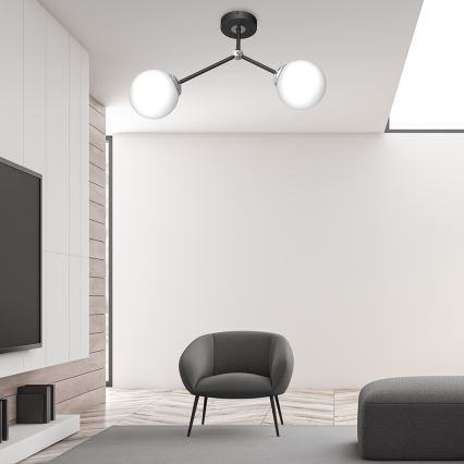 Virsapmetuma lustra JOY 2xE14/40W/230V melna/spīdīgs hroms