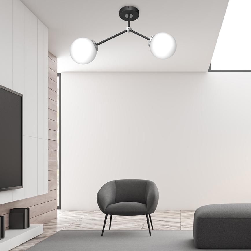 Virsapmetuma lustra JOY 2xE14/40W/230V melna/spīdīgs hroms