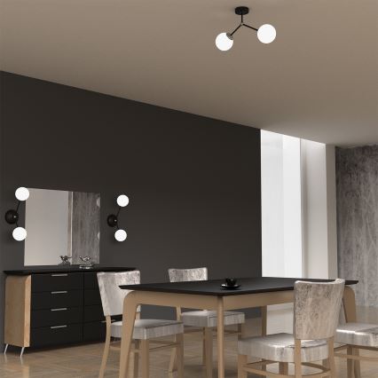 Virsapmetuma lustra JOY 2xE14/40W/230V melna/spīdīgs hroms