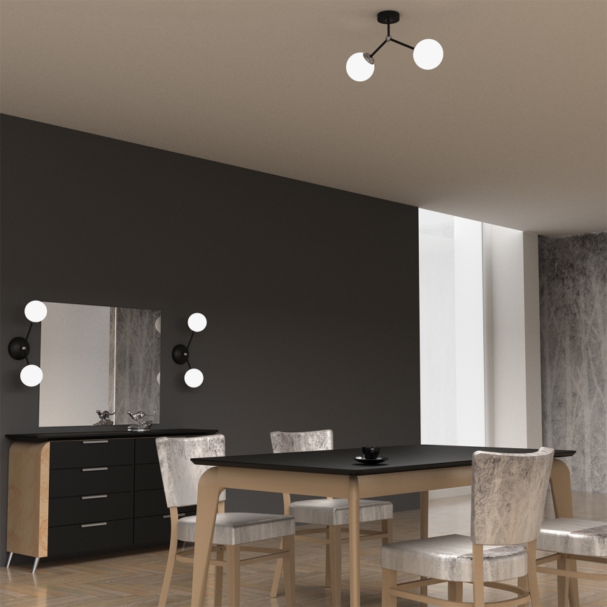 Virsapmetuma lustra JOY 2xE14/40W/230V melna/spīdīgs hroms