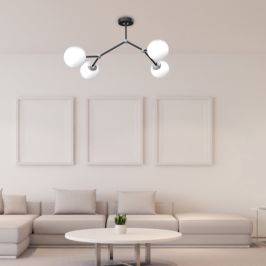 Virsapmetuma lustra JOY 4xE14/40W/230V melna/spīdīgs hroms