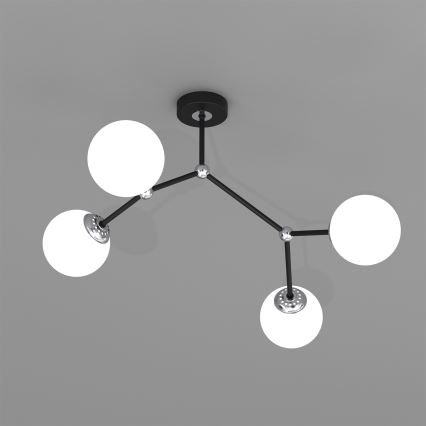 Virsapmetuma lustra JOY 4xE14/40W/230V melna/spīdīgs hroms