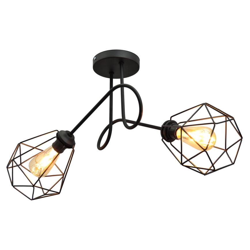 Virsapmetuma lustra KARO 2xE27/15W/230V melna