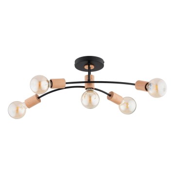 Virsapmetuma lustra LANTI 5xE27/15W/230V bēša/melna