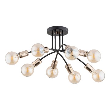 Virsapmetuma lustra LANTI 8xE27/15W/230V zelta/melna
