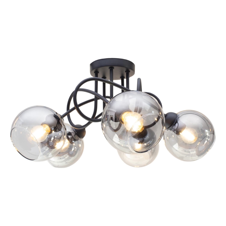 Virsapmetuma lustra LATIL 5xE27/60W/230V melna