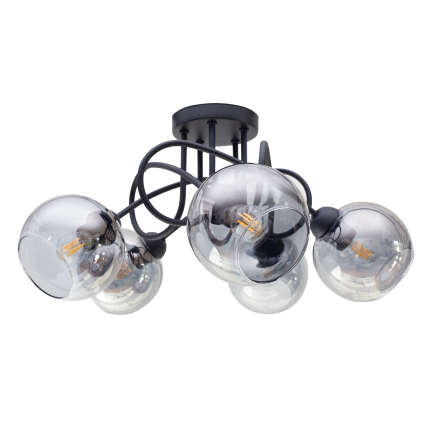 Virsapmetuma lustra LATIL 5xE27/60W/230V melna