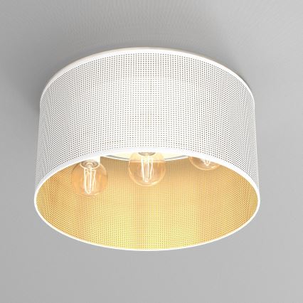 Virsapmetuma lustra LOFT SHADE 3xE27/60W/230V balta/zelta