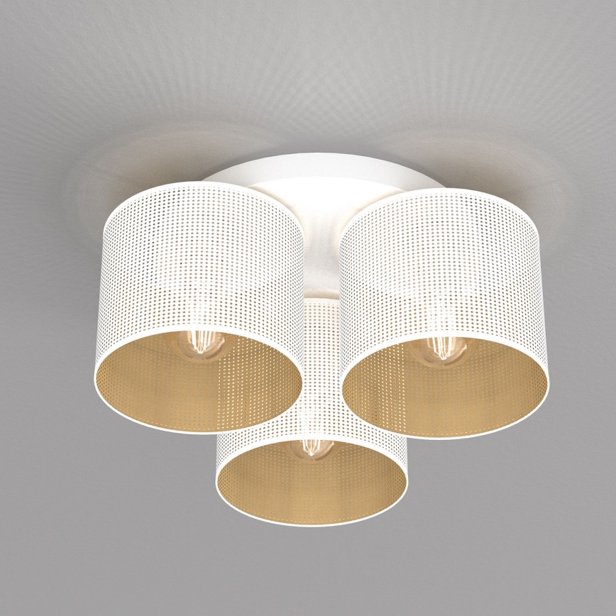 Virsapmetuma lustra LOFT SHADE 3xE27/60W/230V balta/zelta