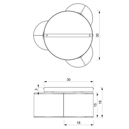 Virsapmetuma lustra LOFT SHADE 3xE27/60W/230V balta/zelta