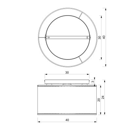 Virsapmetuma lustra LOFT SHADE 3xE27/60W/230V melna