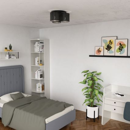 Virsapmetuma lustra LOFT SHADE 3xE27/60W/230V melna