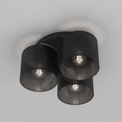Virsapmetuma lustra LOFT SHADE 3xE27/60W/230V melna