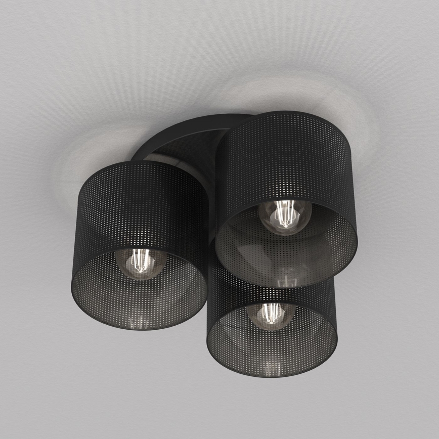 Virsapmetuma lustra LOFT SHADE 3xE27/60W/230V melna