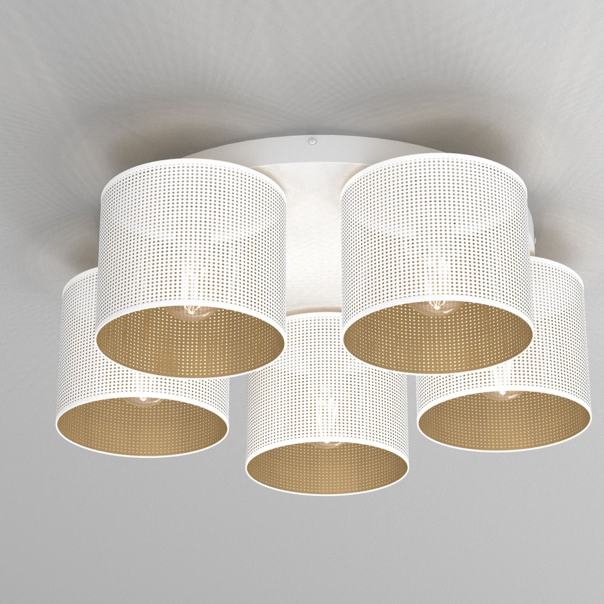 Virsapmetuma lustra LOFT SHADE 5xE27/60W/230V balta/zelta