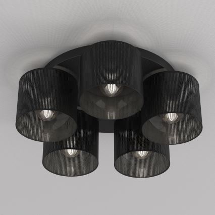 Virsapmetuma lustra LOFT SHADE 5xE27/60W/230V melna