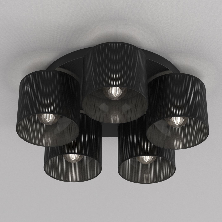 Virsapmetuma lustra LOFT SHADE 5xE27/60W/230V melna