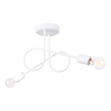 Virsapmetuma lustra LOOP 2xE27/15W/230V balta